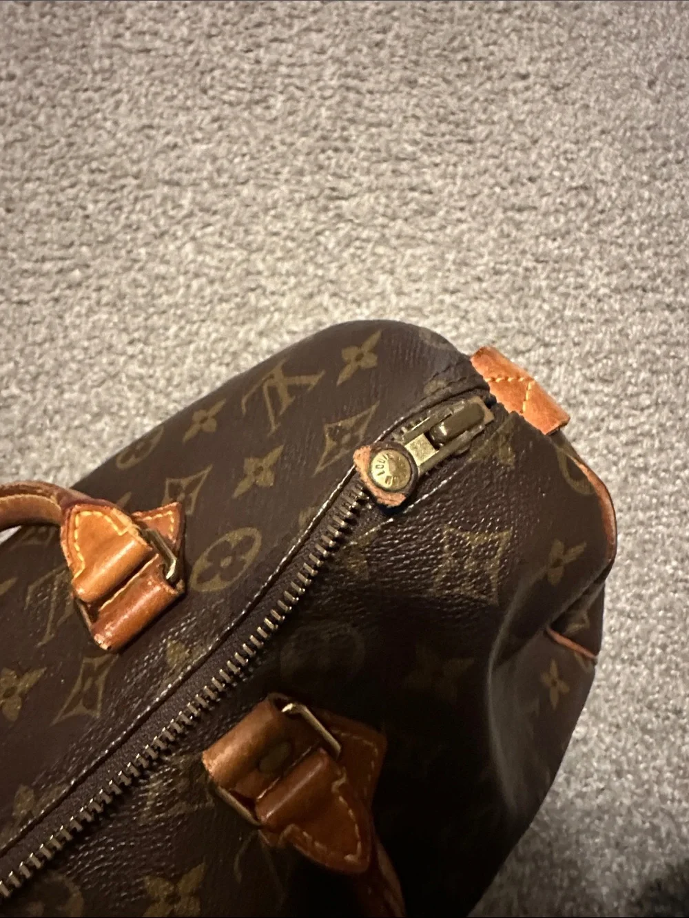 Louis Vuitton Monogram Canvas Top-Handle Satchel in Brown and Tan speedy 30